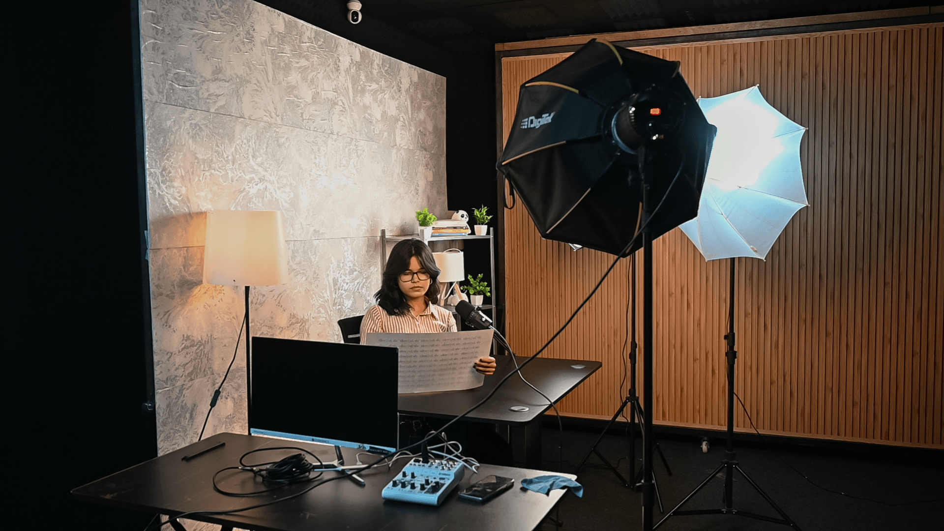 Podcast studio setup